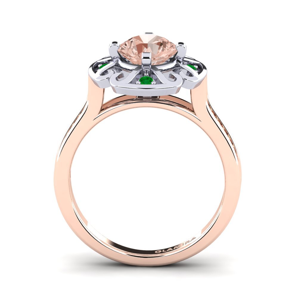 14ct Rose / White Gold Morganite Engagement Ring Darlia