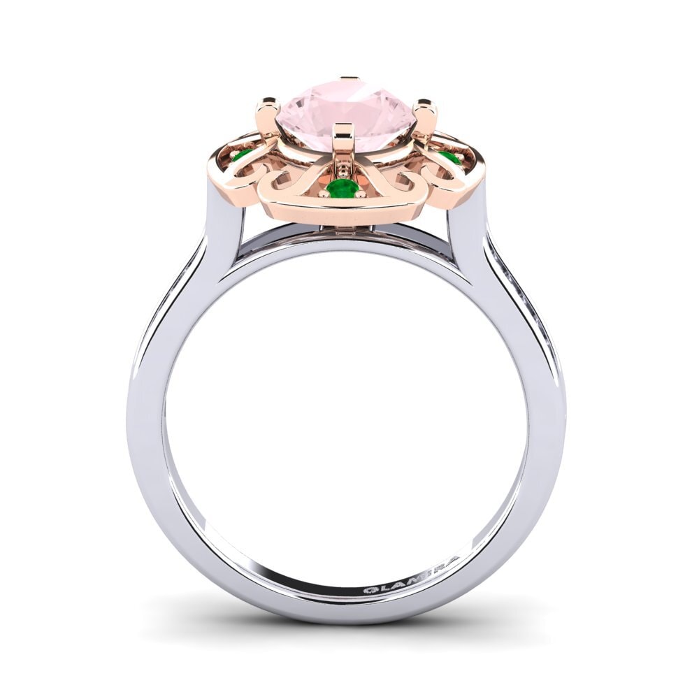 14ct White / Rose Gold Rose Quartz Engagement Ring Darlia