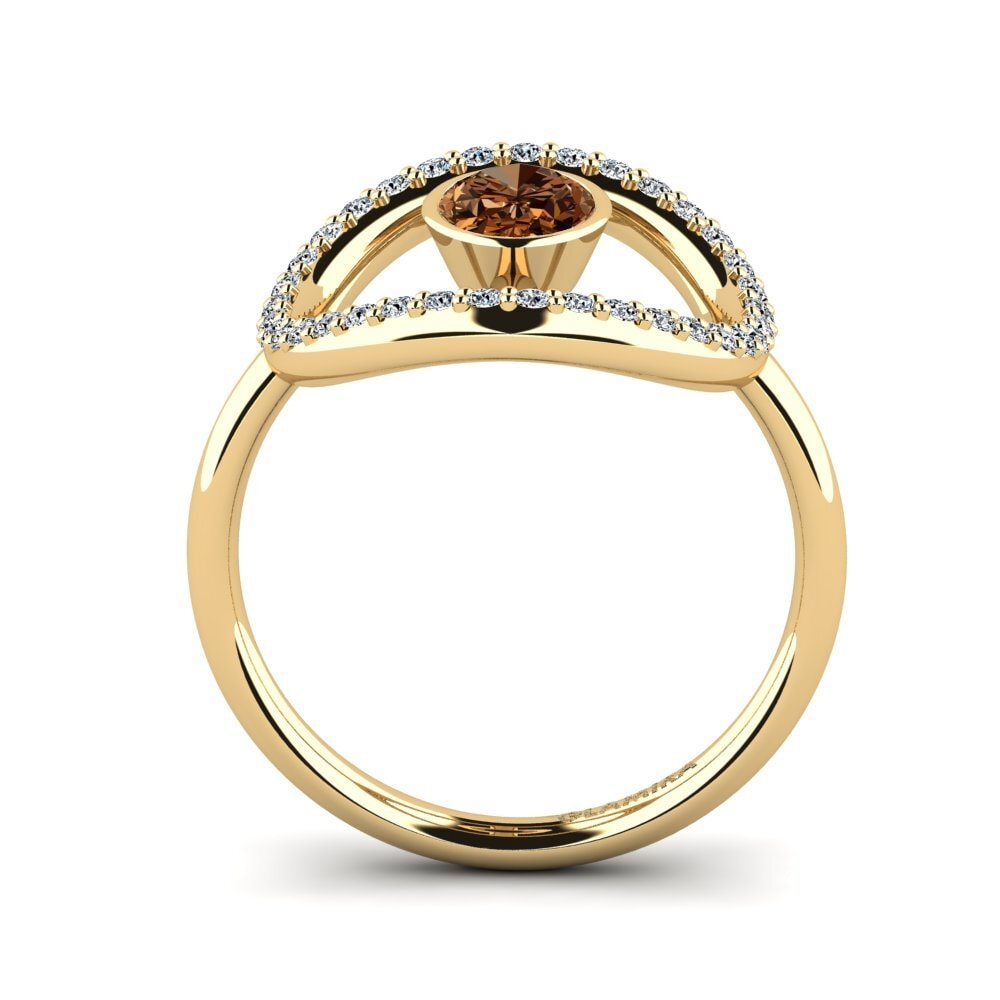 Ovalado Diamante café Anillo Darlik