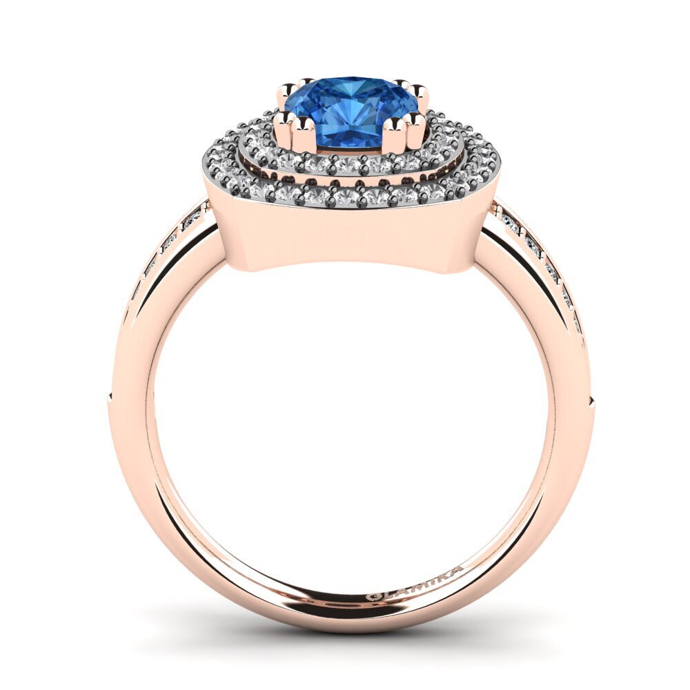 Dark Blue Zirconia Engagement Ring Darline