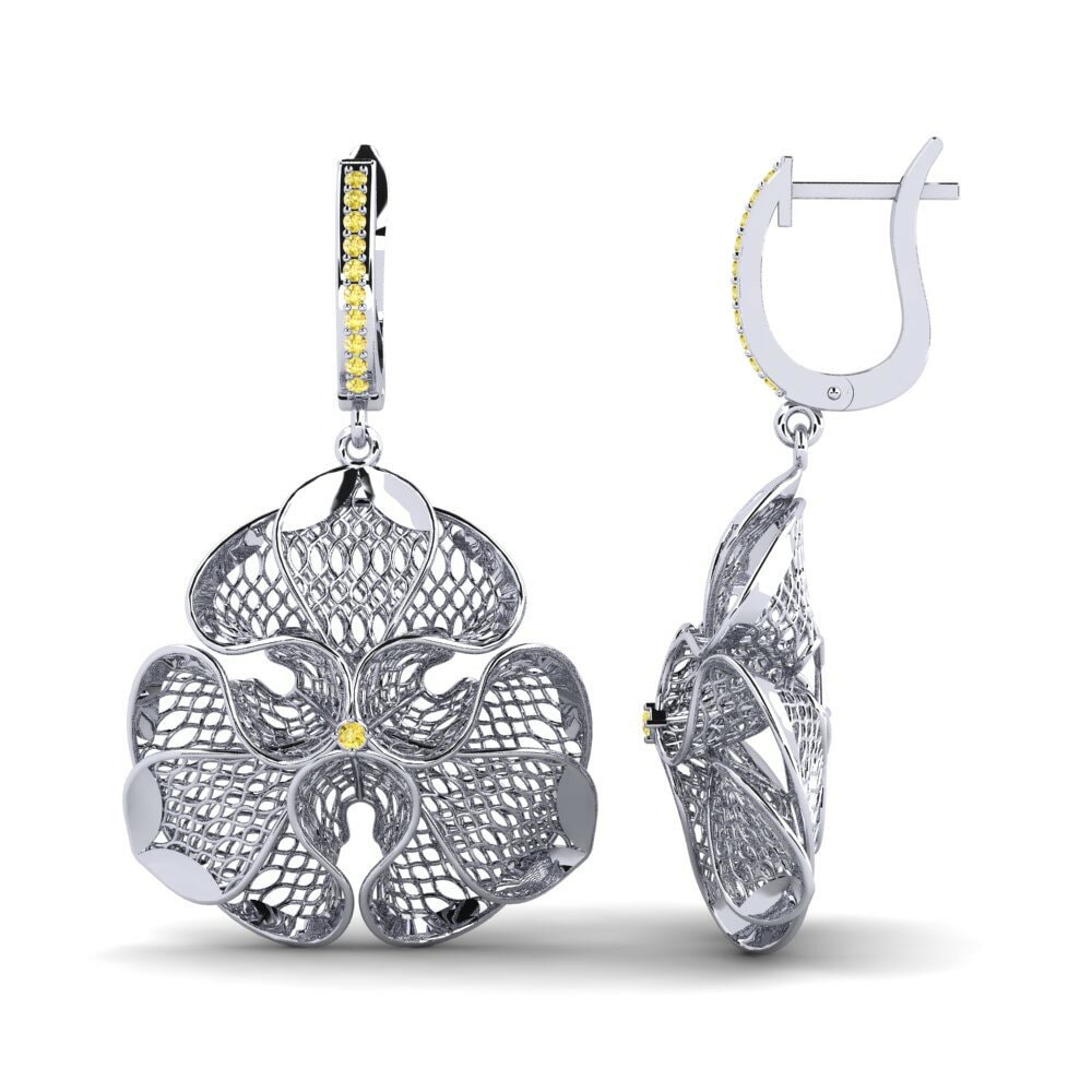Saphir Jaune Boucle d'oreille femme Dashaen