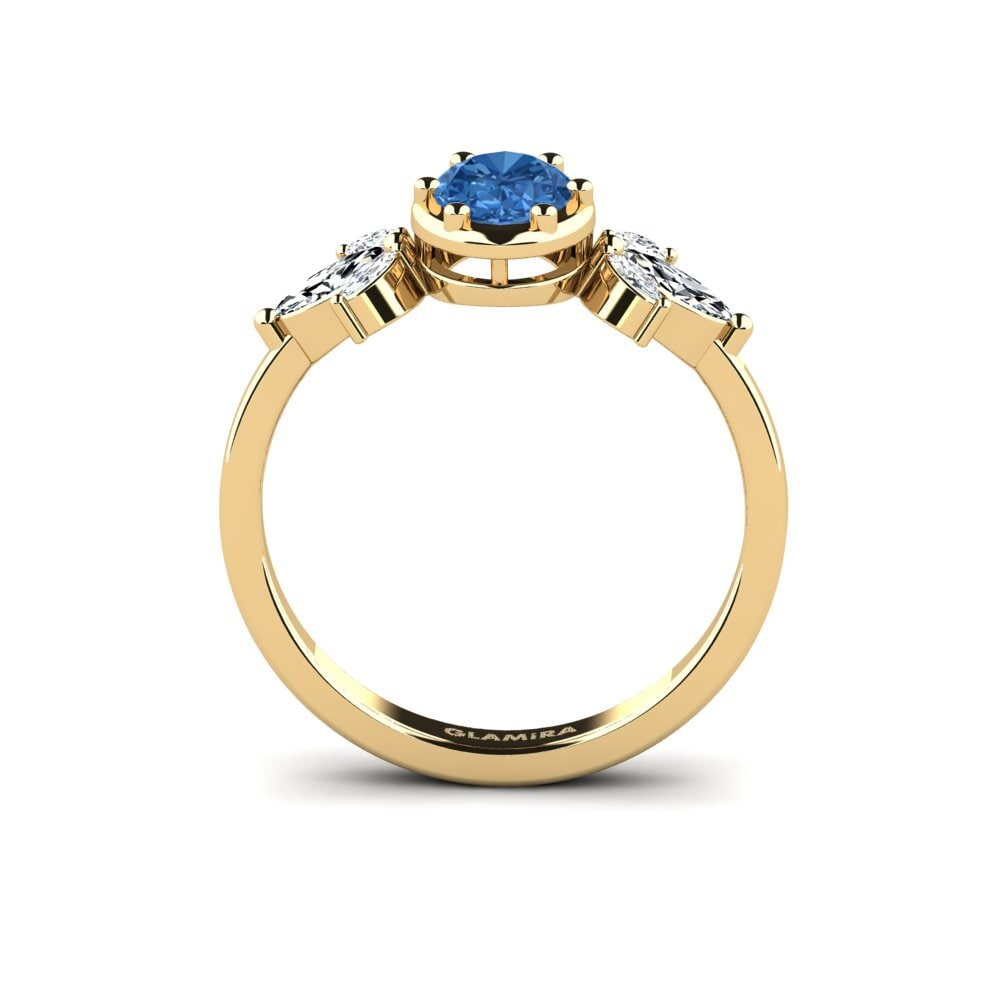 Dunkelblauer Zirkonia Ring Deasib