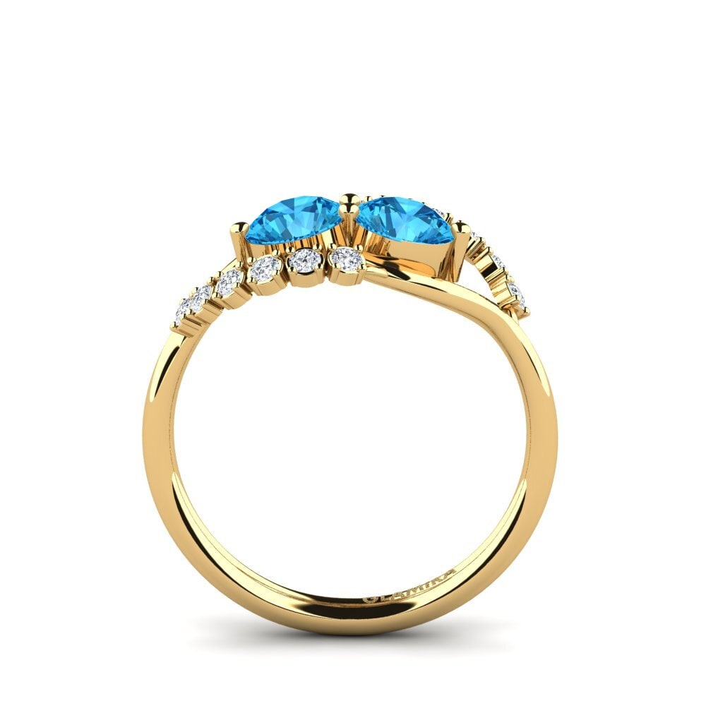 9ct Yellow Gold Blue Topaz Ring Debrisha