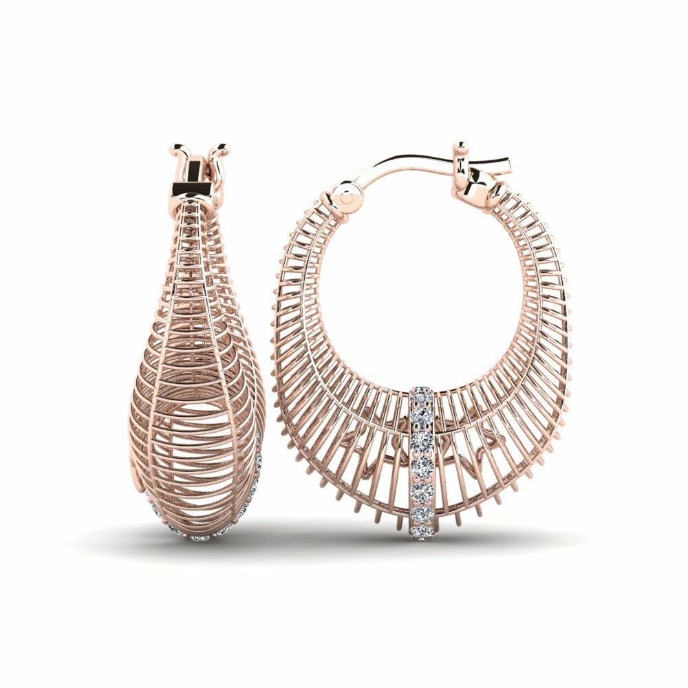 14k Oro Rosa Pendiente de mujer Dechainer