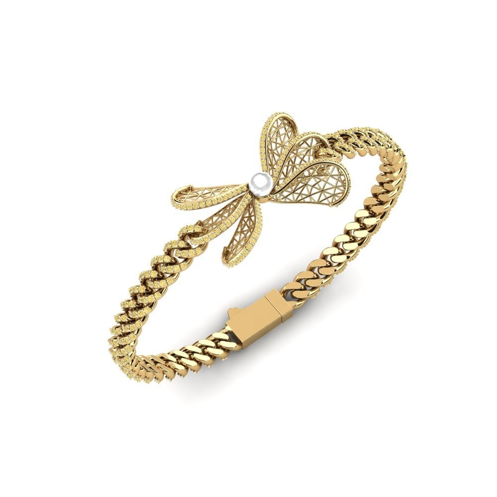 14ct Yellow Gold Yellow Diamond Women's Bracelet Defterre