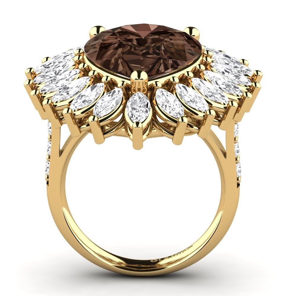 14k Oro Amarillo Anillo Delcenia