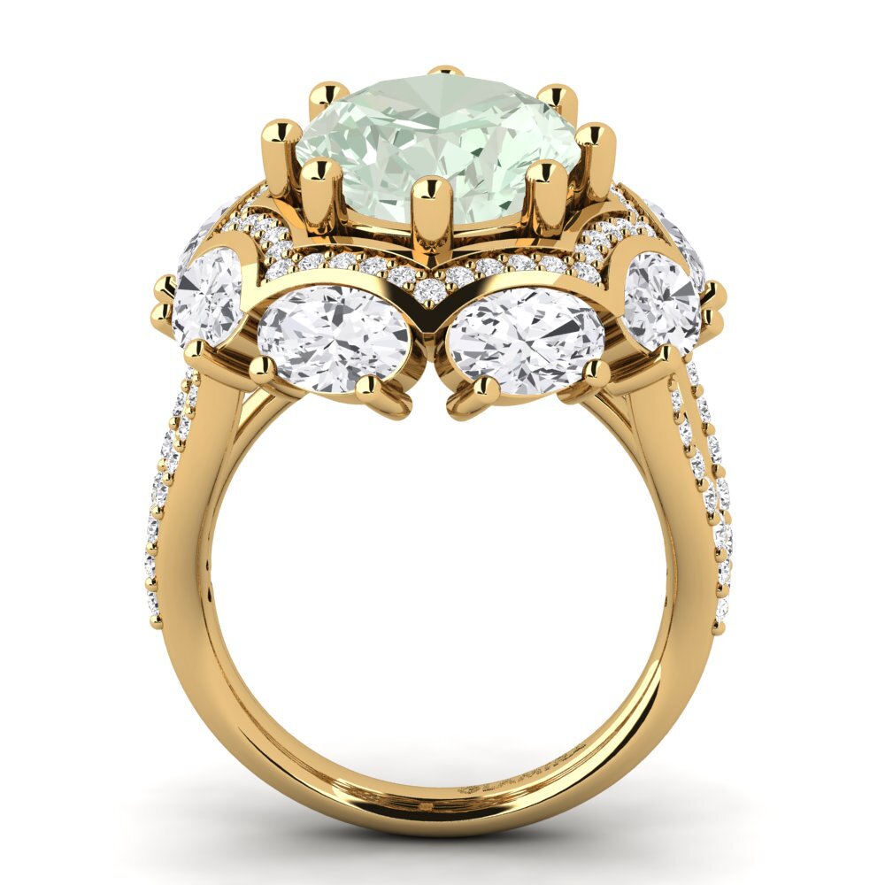 14k Oro Amarillo Anillo de compromiso Delfia