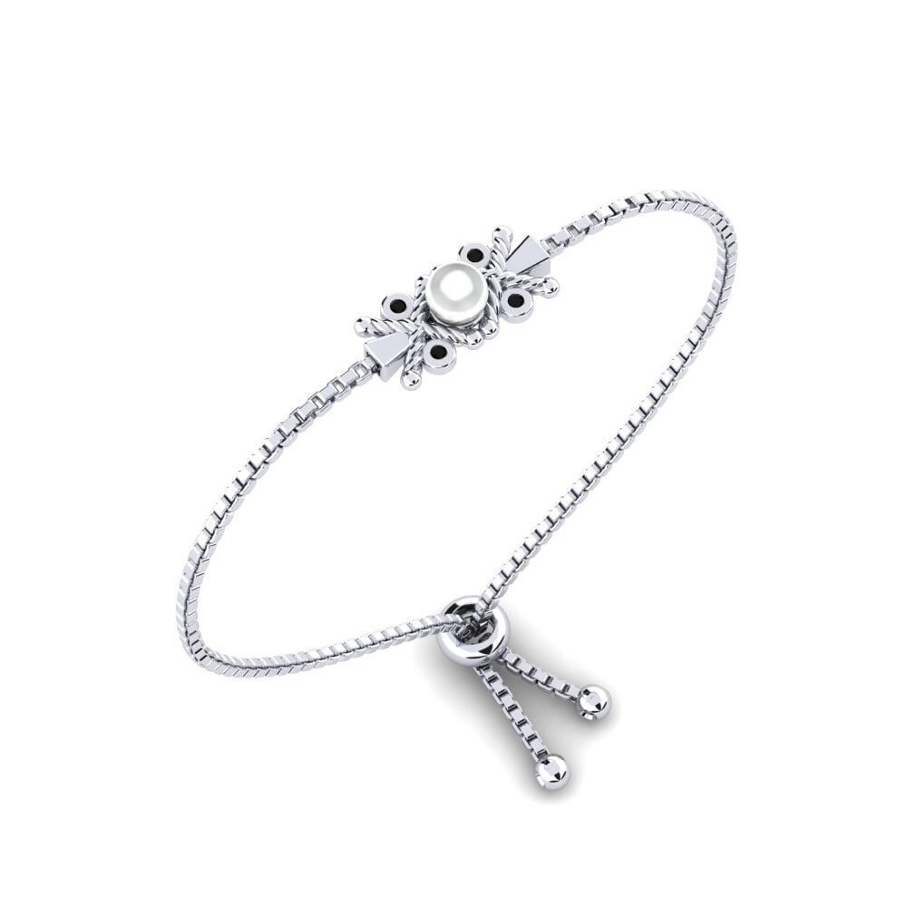 950 Platinum Black Diamond Women's Bracelet Delicate