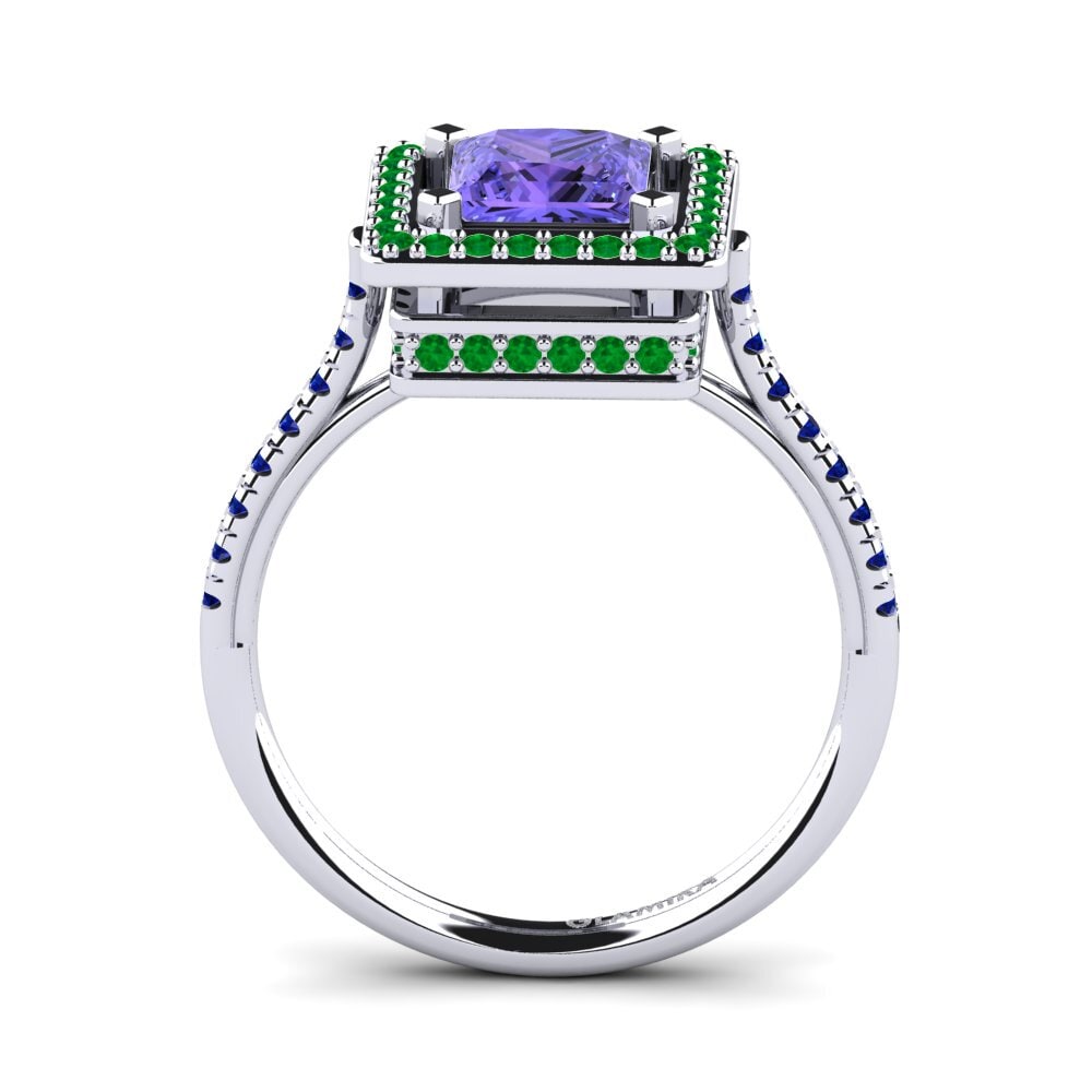 White Silver Engagement Ring Delonne