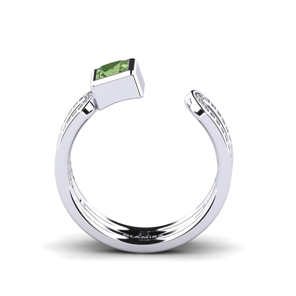 Princesa Zafiro Verde Anillo Deloray