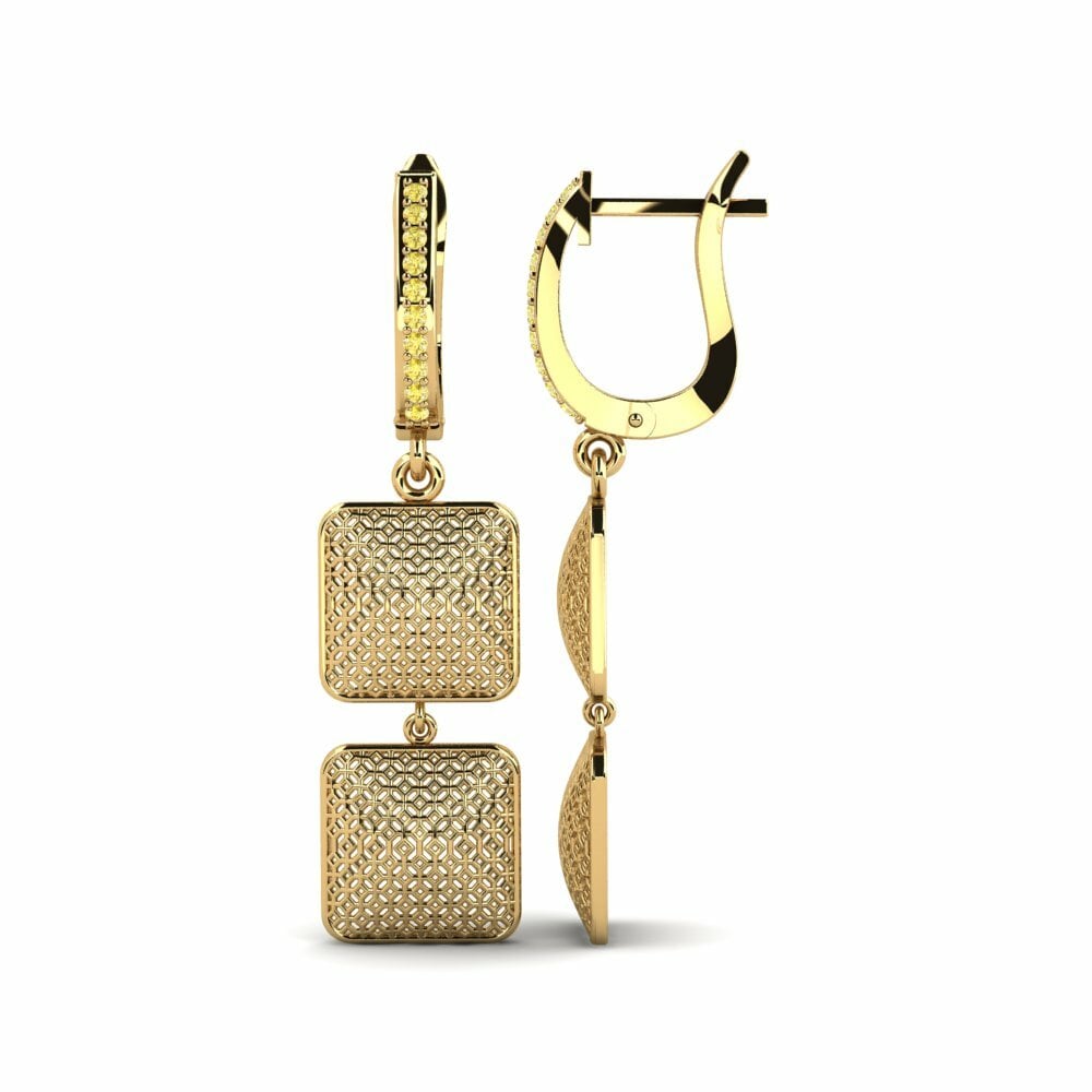 Saphir Jaune Boucle d'oreille femme Demagogue