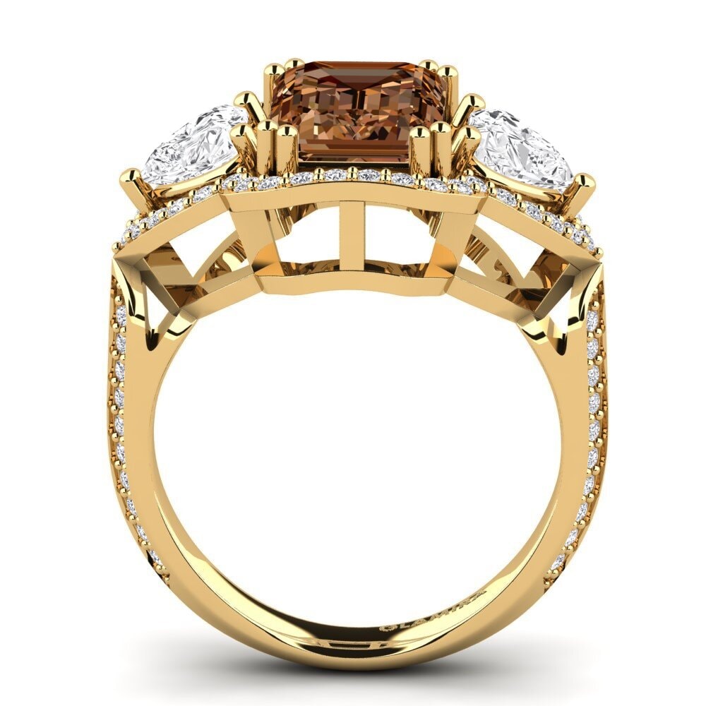 Bruine Diamant Verlovingsring Demaura