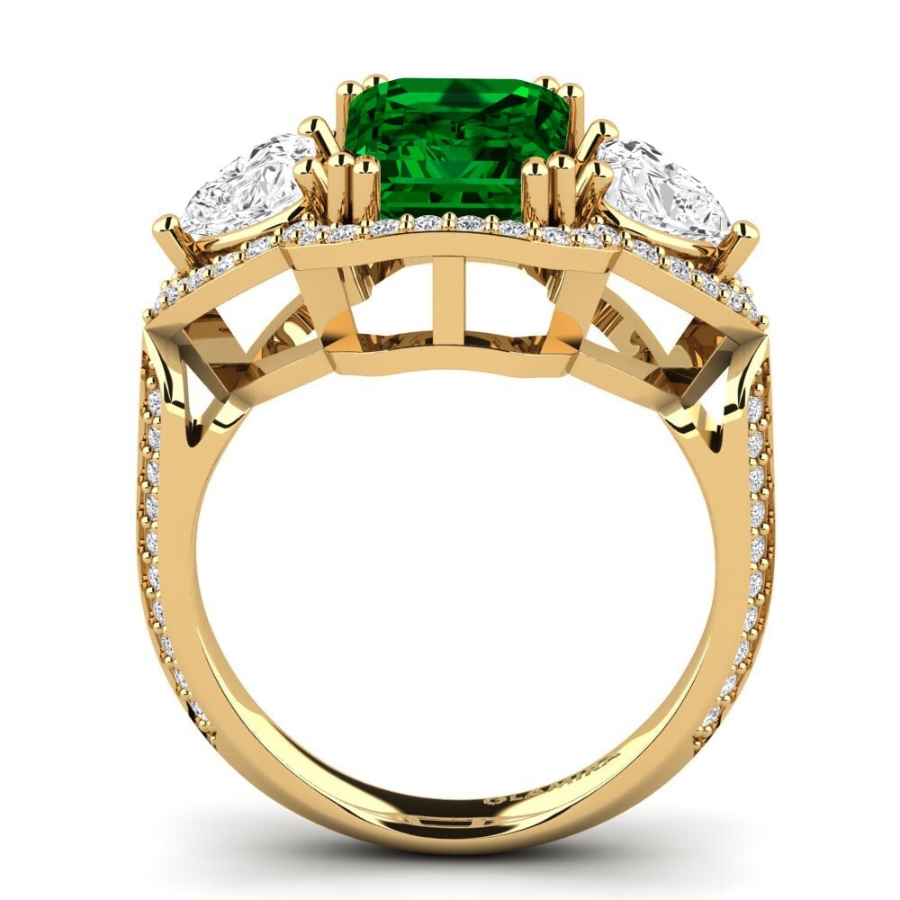 Green Zirconia Engagement Ring Demaura