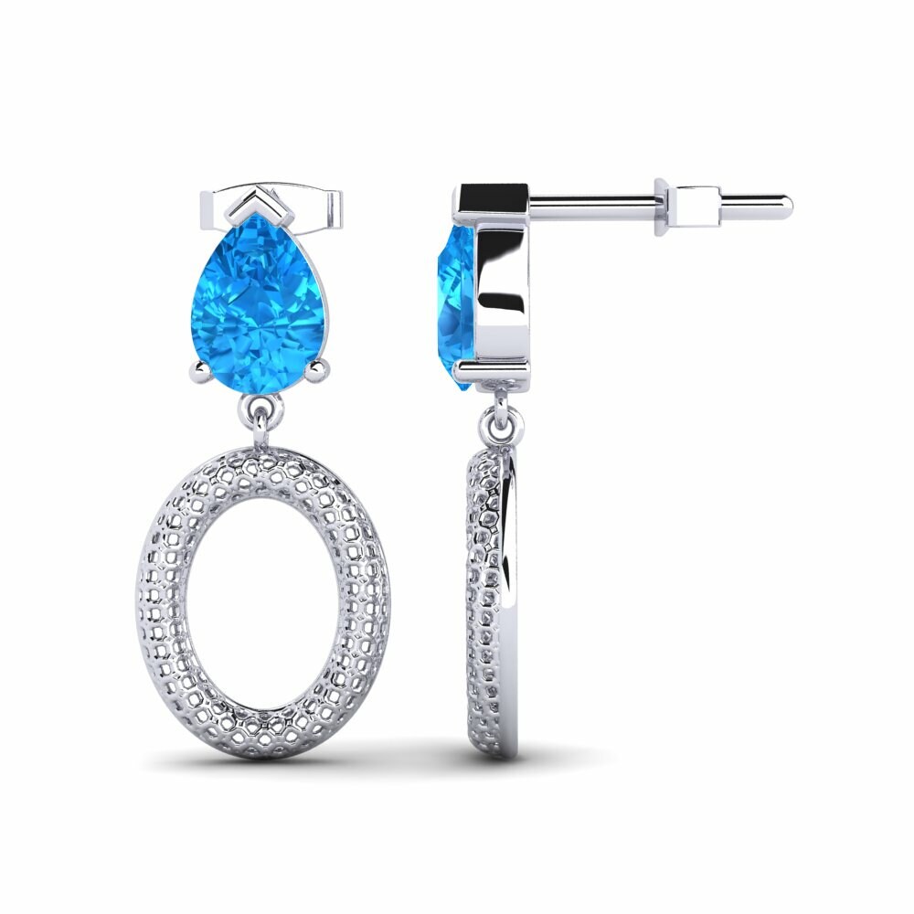 Topacio azul Pendiente de mujer Demystifier