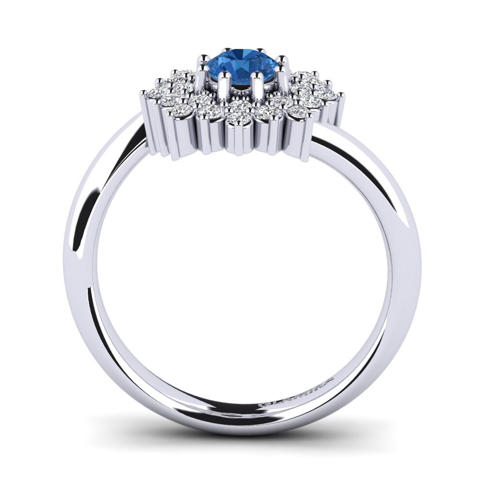 Dark Blue Zirconia Engagement Ring Denisa