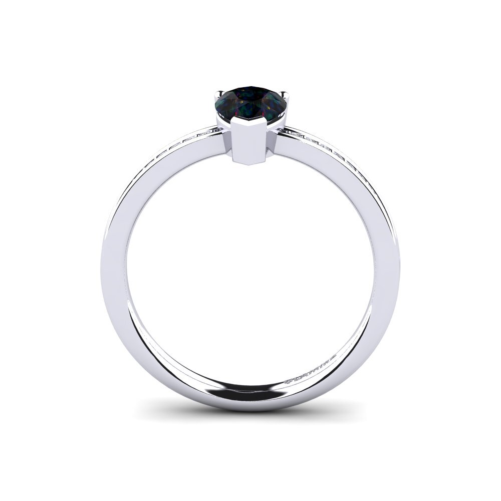 Black Opal Engagement Ring Derry
