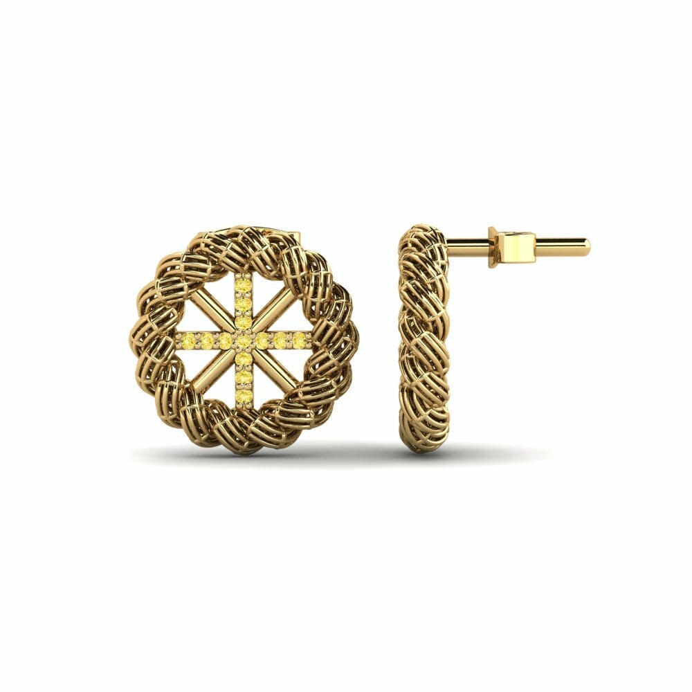 Saphir Jaune Boucle d'oreille femme Desert