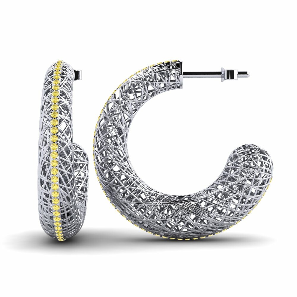 Saphir Jaune Boucle d'oreille femme Detahant