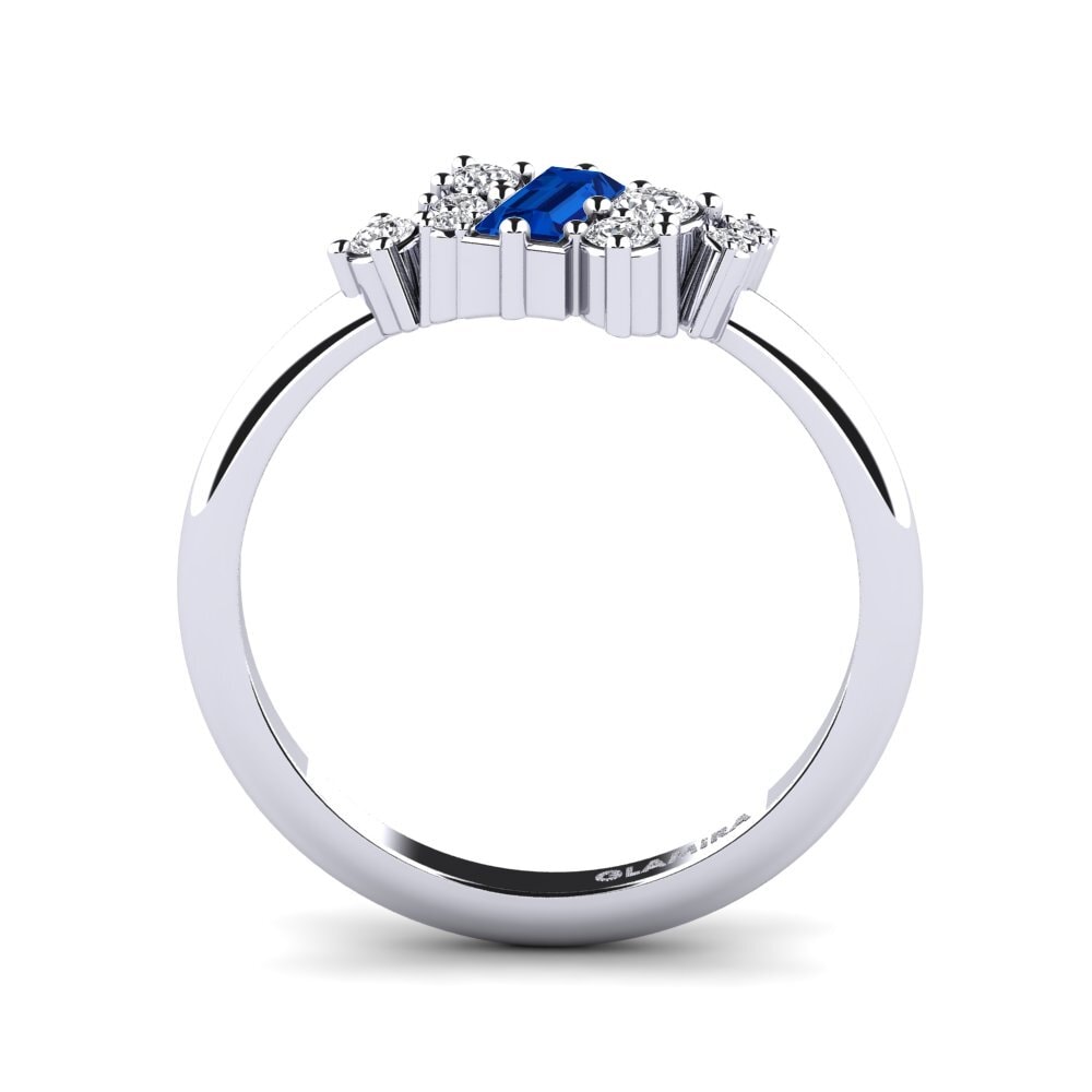 Dark Blue Zirconia Engagement Ring Devin