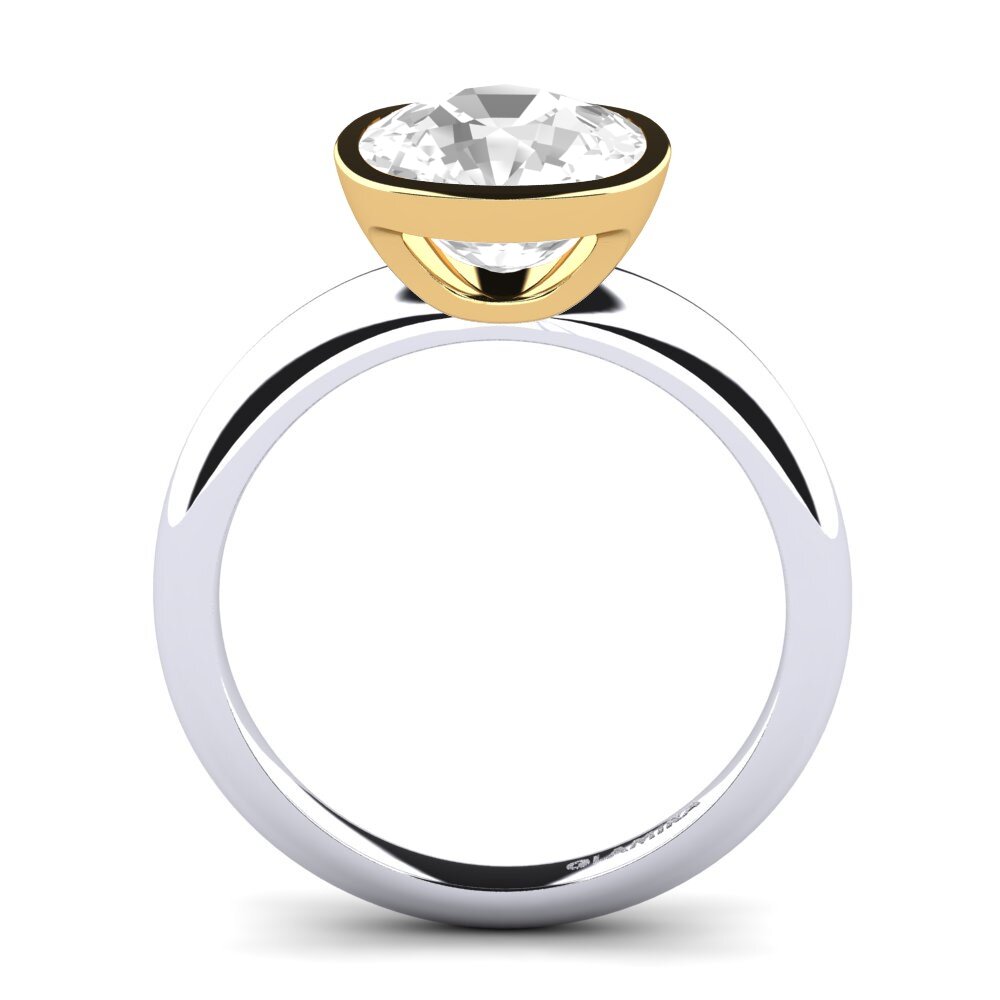 14ct White / Yellow Gold White Topaz Engagement Ring Diana