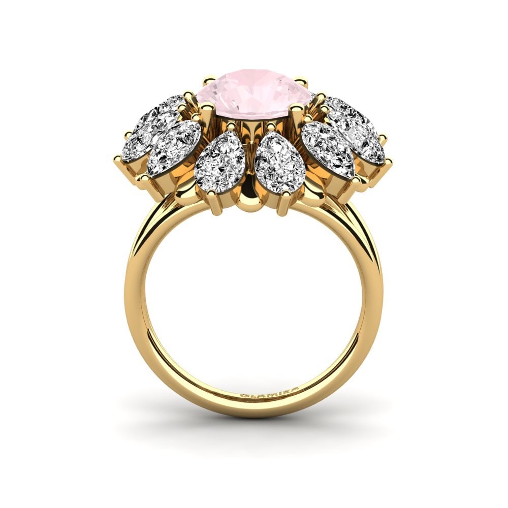 Cuarzo rosa Anillo de compromiso Dibela