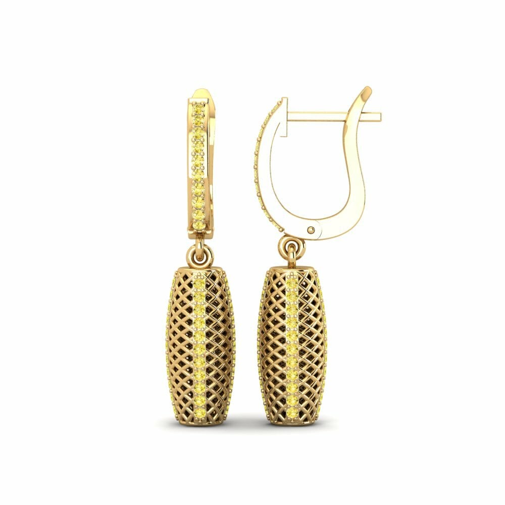 Saphir Jaune Boucle d'oreille femme Dipaka