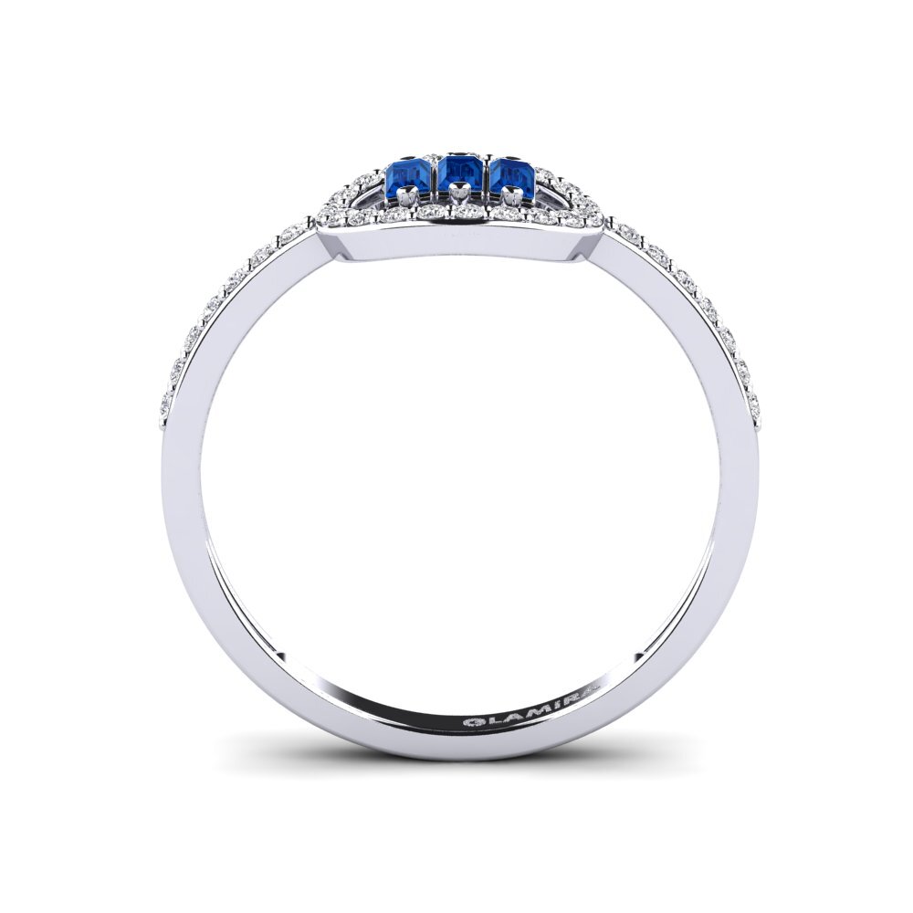 Dark Blue Zirconia Engagement Ring Dipht