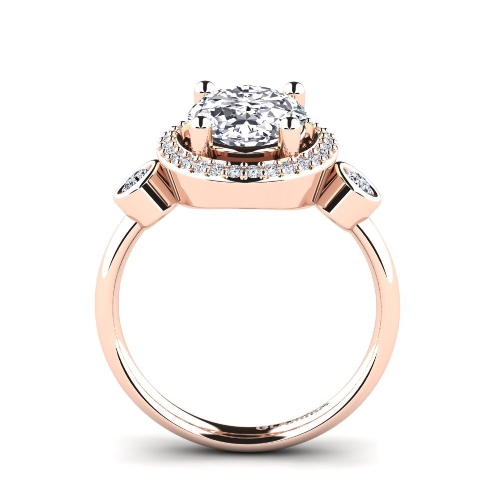 Rotgold 750 Oval Verlobungsringe Dirinder