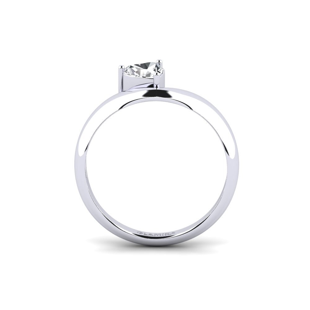 Circón Blanco Anillo de compromiso Distinctivelly