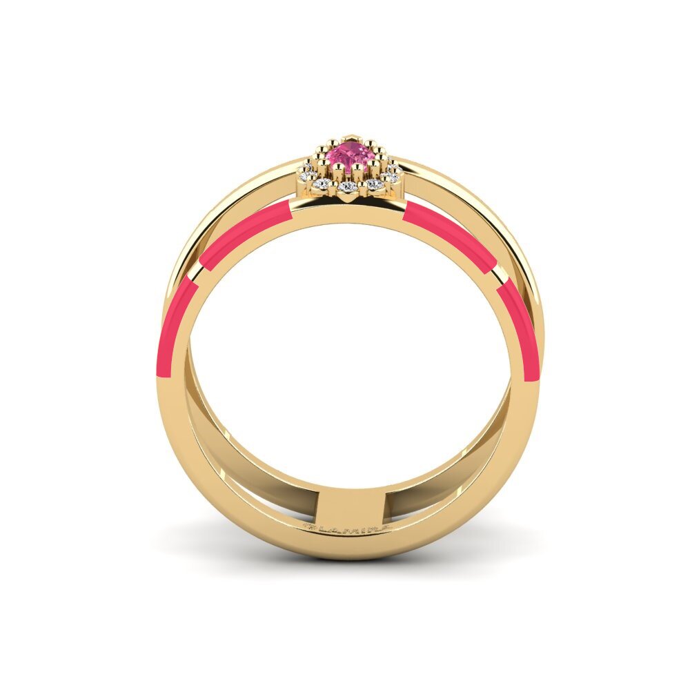 Rosa Turmalin Ring Divertido