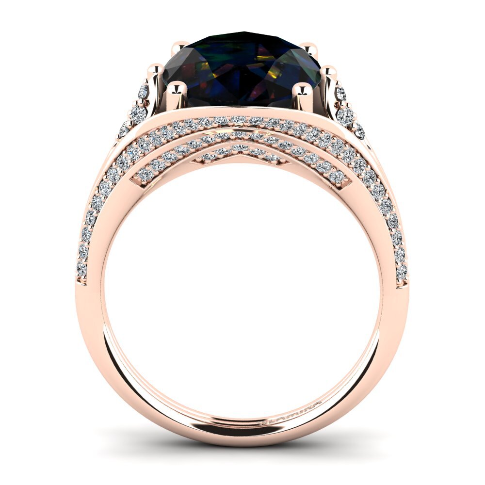 14ct Rose Gold Black Opal Ring Djamila