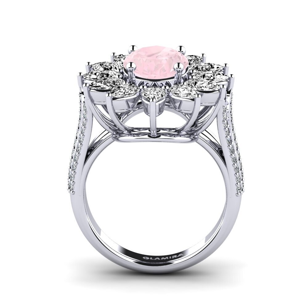 Cuarzo rosa Anillo de compromiso Dobbin