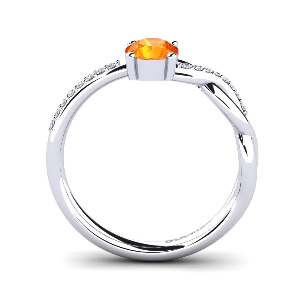 Orange Sapphire Engagement Ring Dobrila
