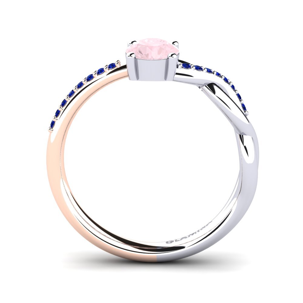 14ct White / Rose Gold Rose Quartz Engagement Ring Dobrila