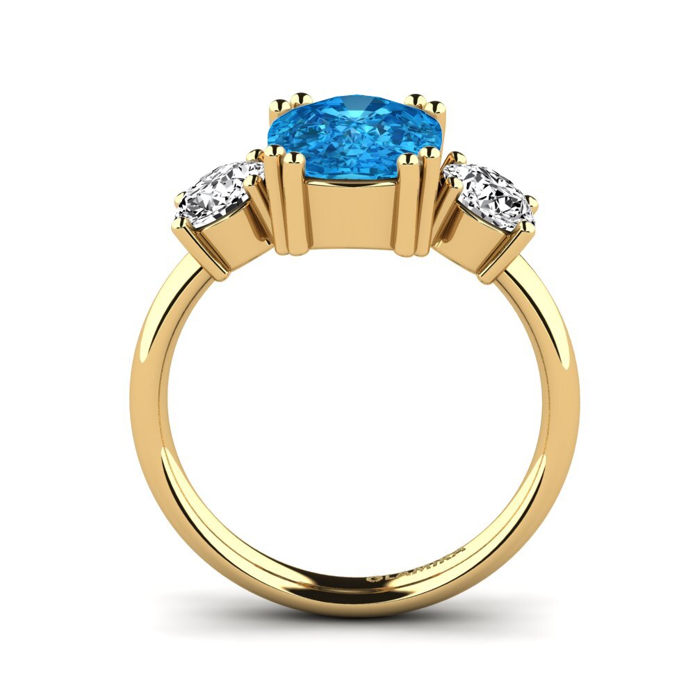 Cojín Topacio azul Anillo Domela