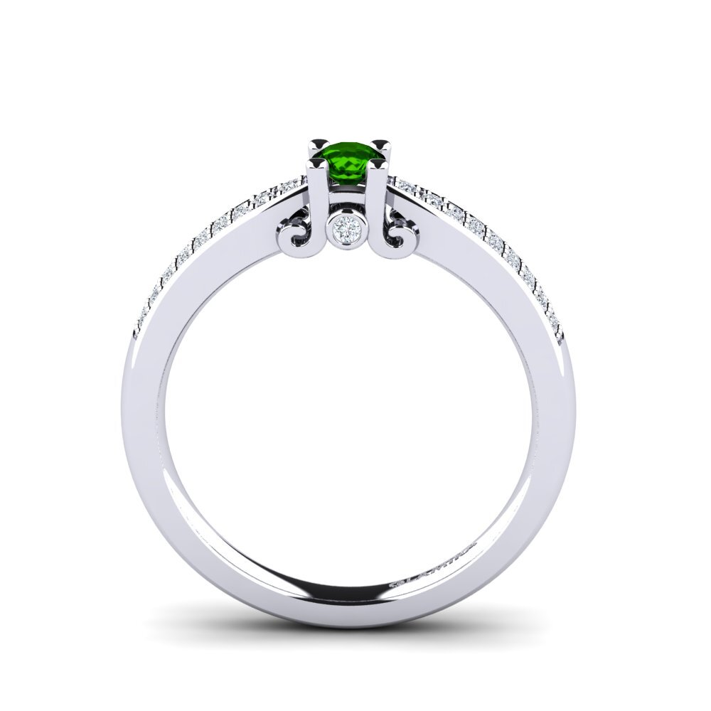 Green Tourmaline Engagement Ring Donielle 0.16 crt