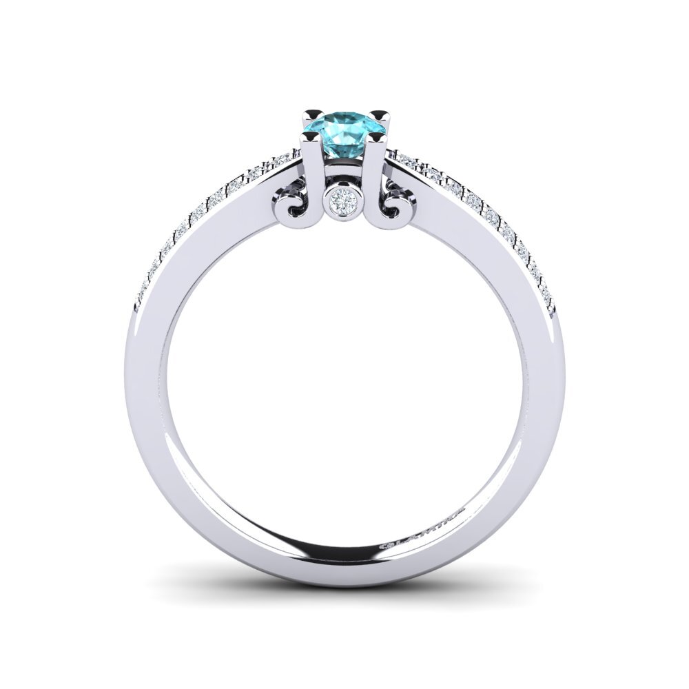 Blue Zircon Engagement Ring Donielle 0.25 crt