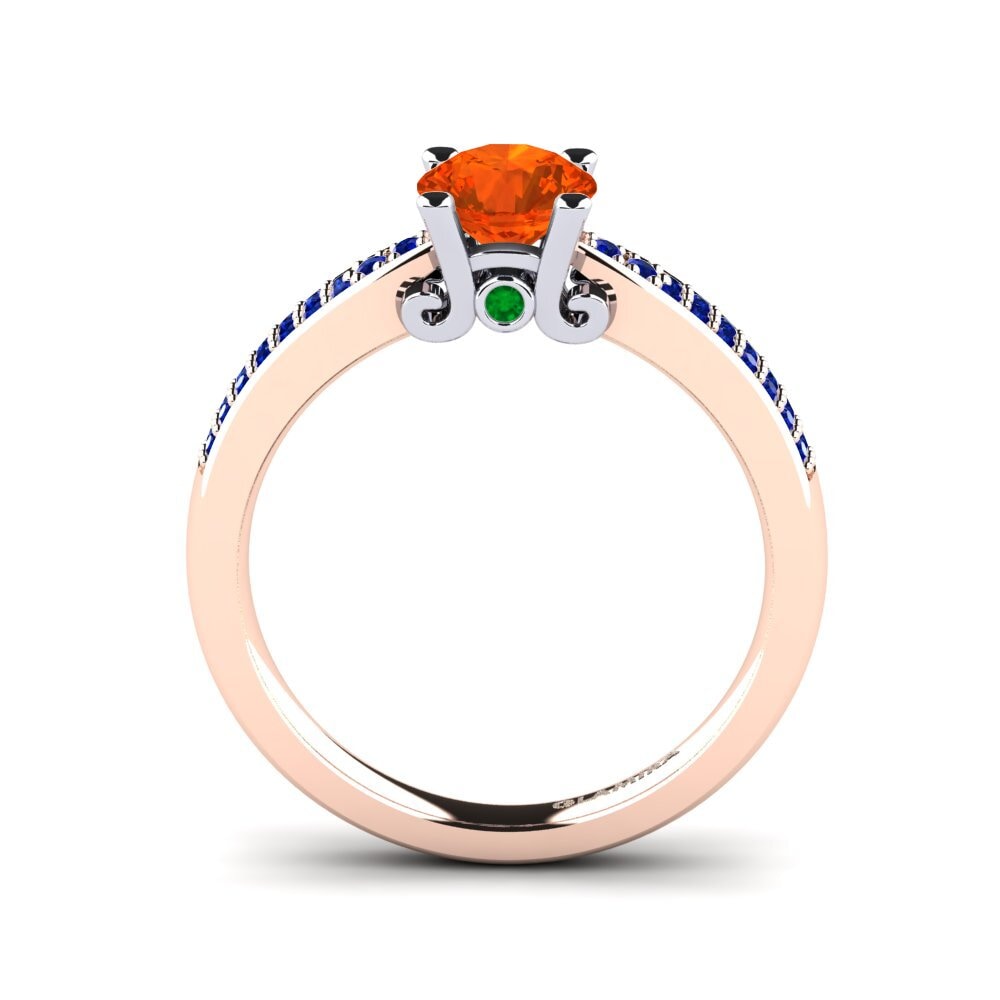 14ct Rose / White Gold Fire-Opal Engagement Ring Donielle 0.8 crt