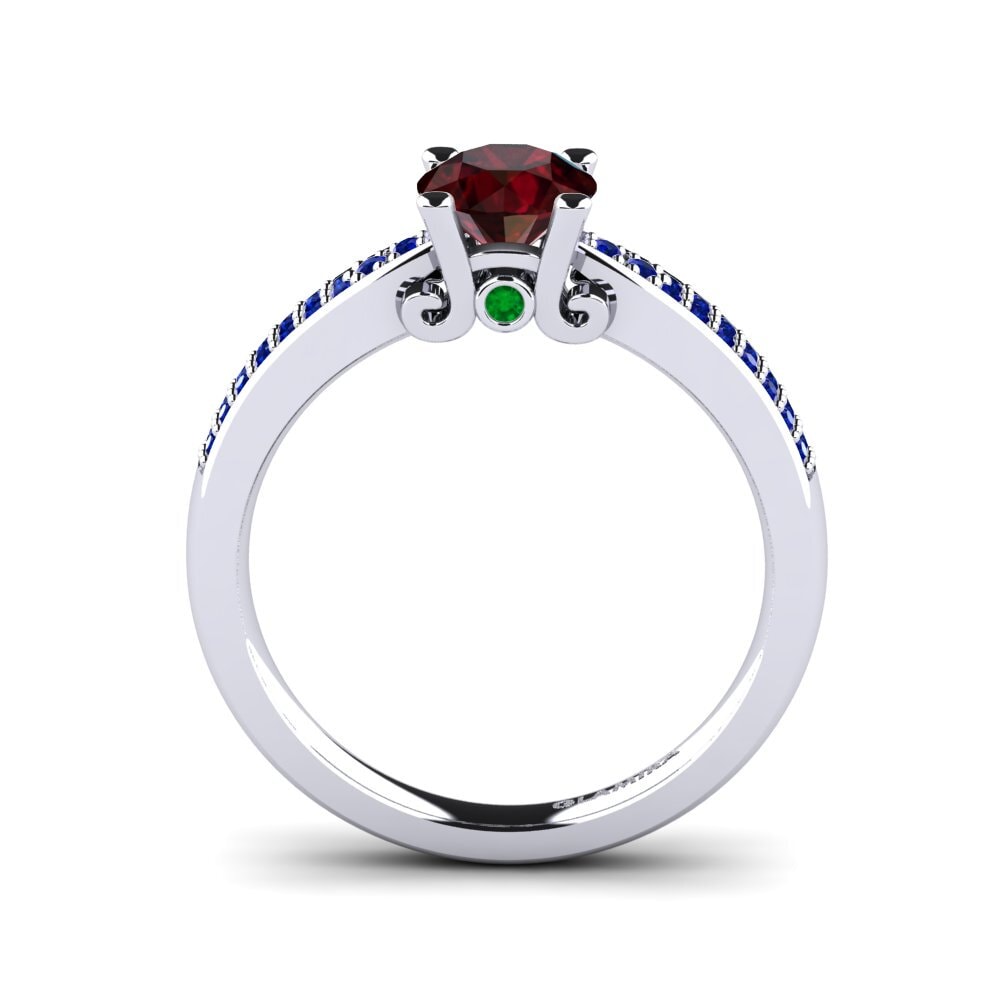 9ct White Gold Garnet Engagement Ring Donielle 0.8 crt