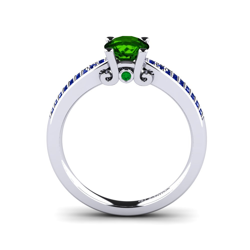 18ct White Gold Green Tourmaline Engagement Ring Donielle 0.8 crt