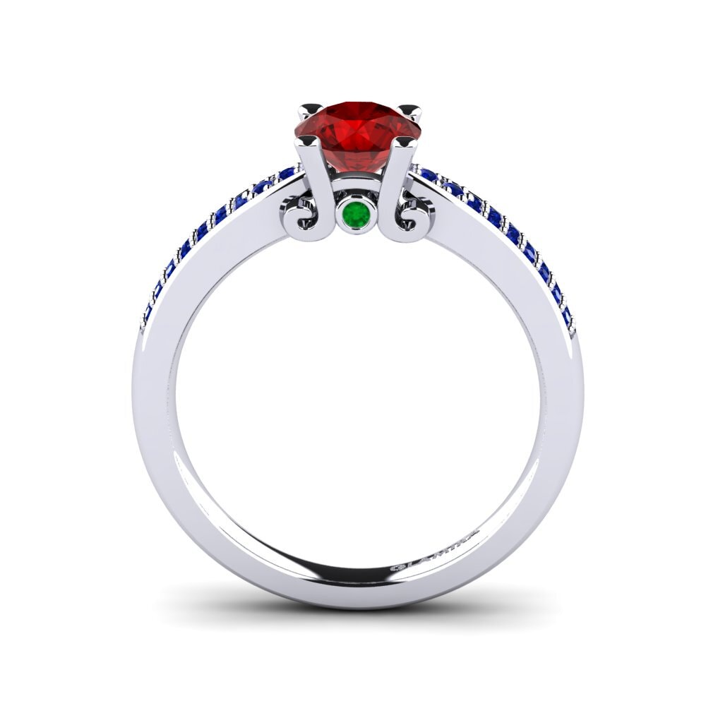 18ct White Gold Ruby (Lab Created) Engagement Ring Donielle 0.8 crt