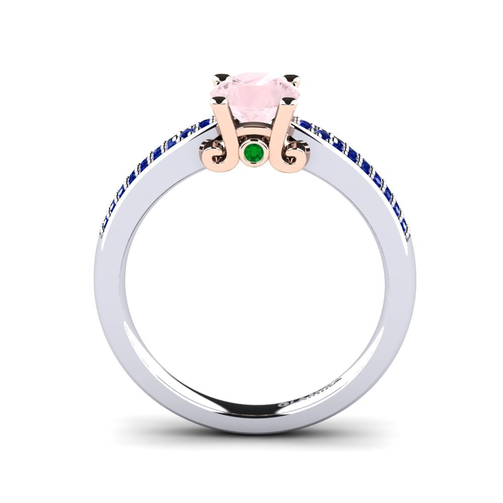 14ct White / Rose Gold Rose Quartz Engagement Ring Donielle 0.8 crt