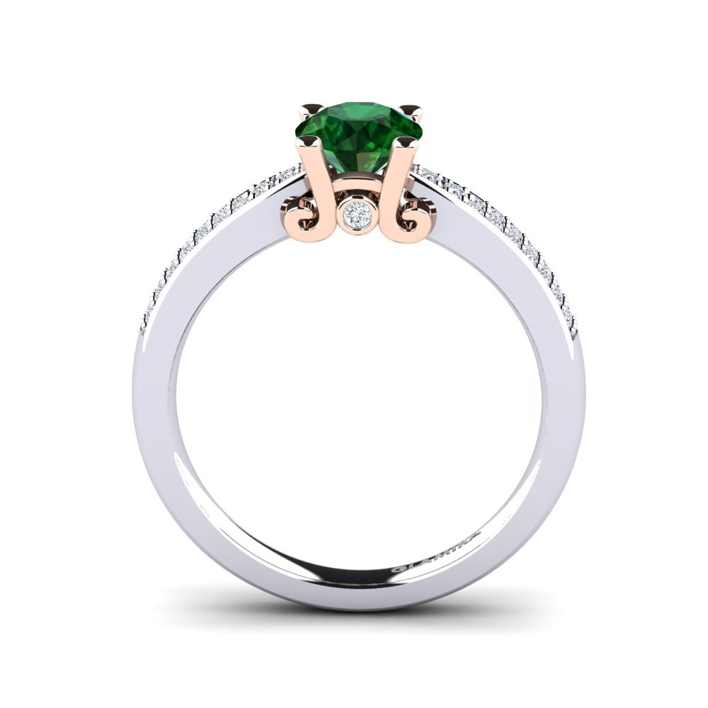 14ct White & Rose Gold Tsavorite Engagement Ring Donielle 0.8 crt