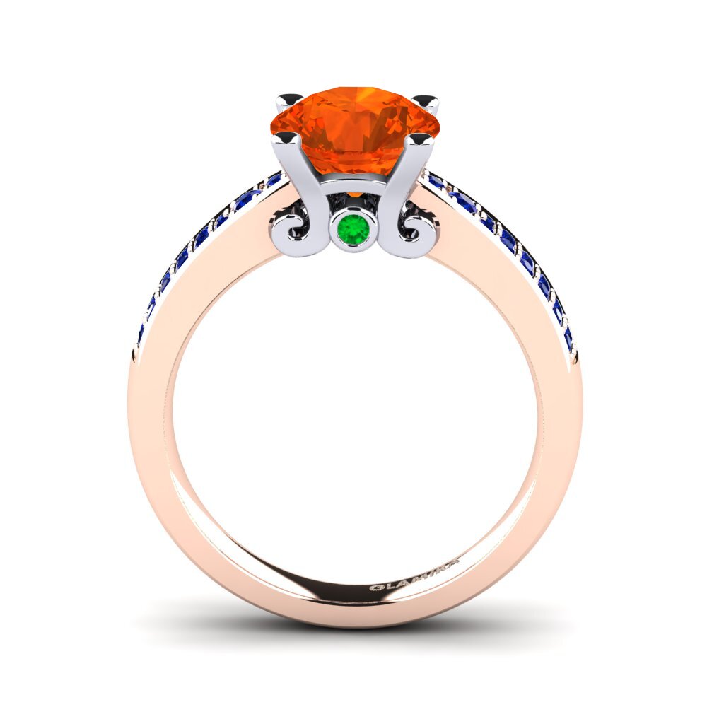 14ct Rose / White Gold Fire-Opal Engagement Ring Donielle 2.0 crt
