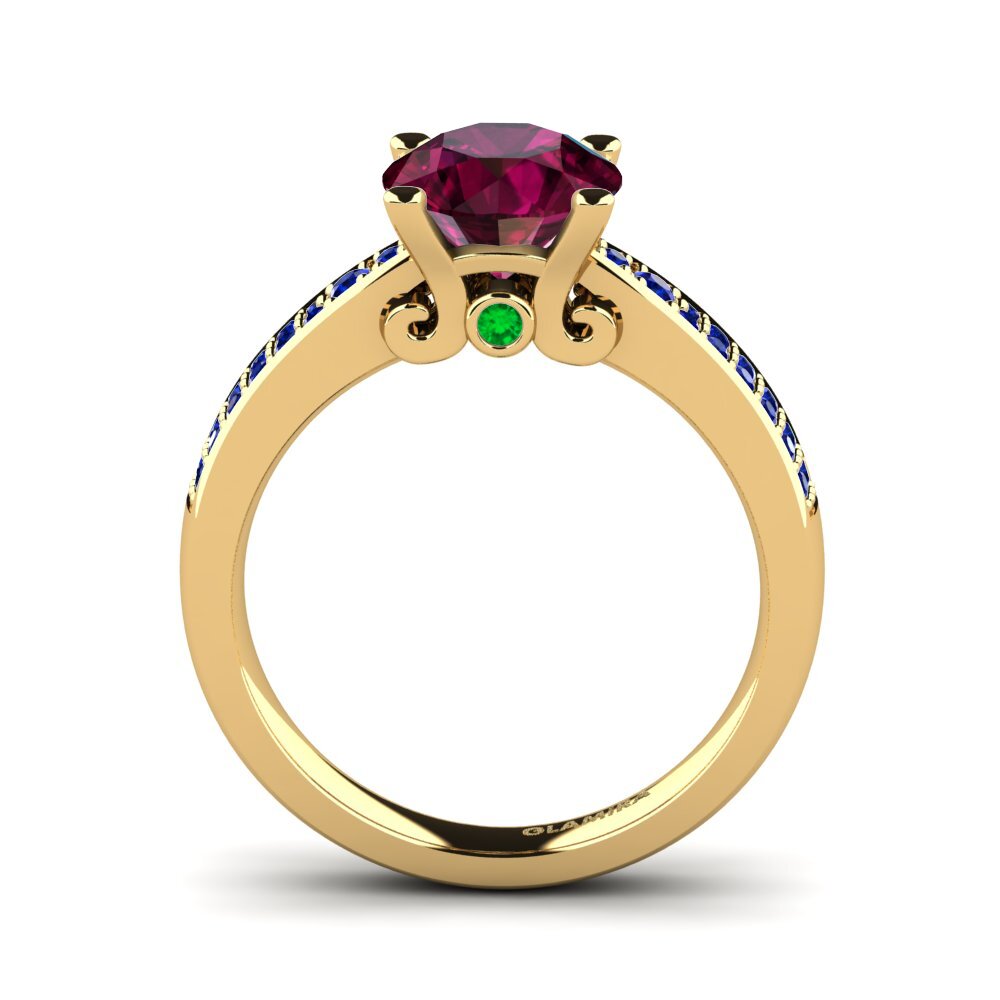 14ct Yellow Gold Rhodolite Garnet Engagement Ring Donielle 2.0 crt