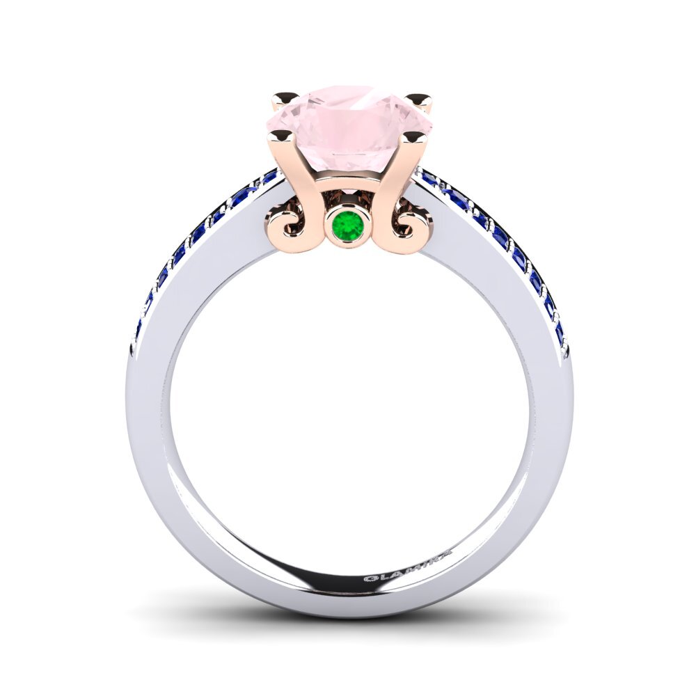 14ct White / Rose Gold Rose Quartz Engagement Ring Donielle 2.0 crt