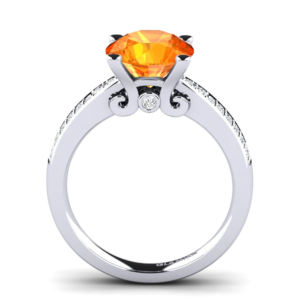 Zafiro Naranja Anillo de compromiso Donielle 3.0 crt