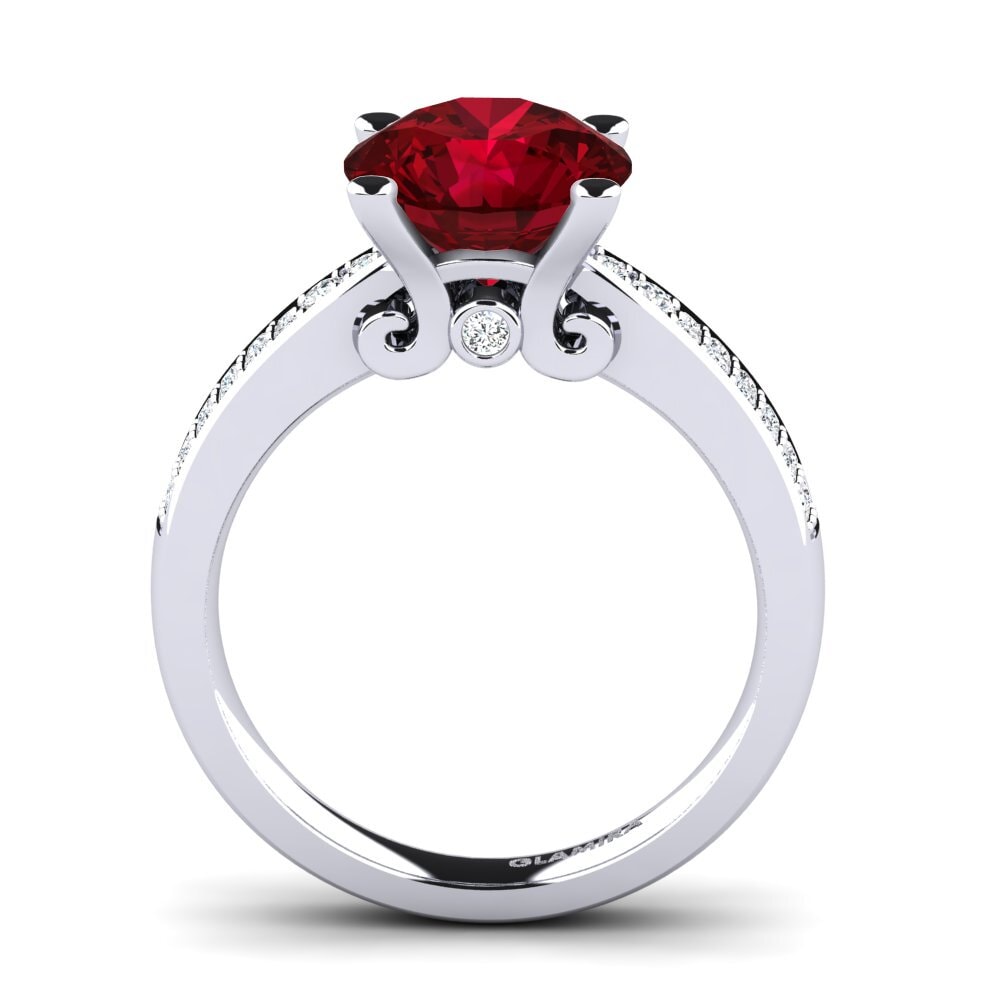 Red Zirconia Engagement Ring Donielle 3.0 crt