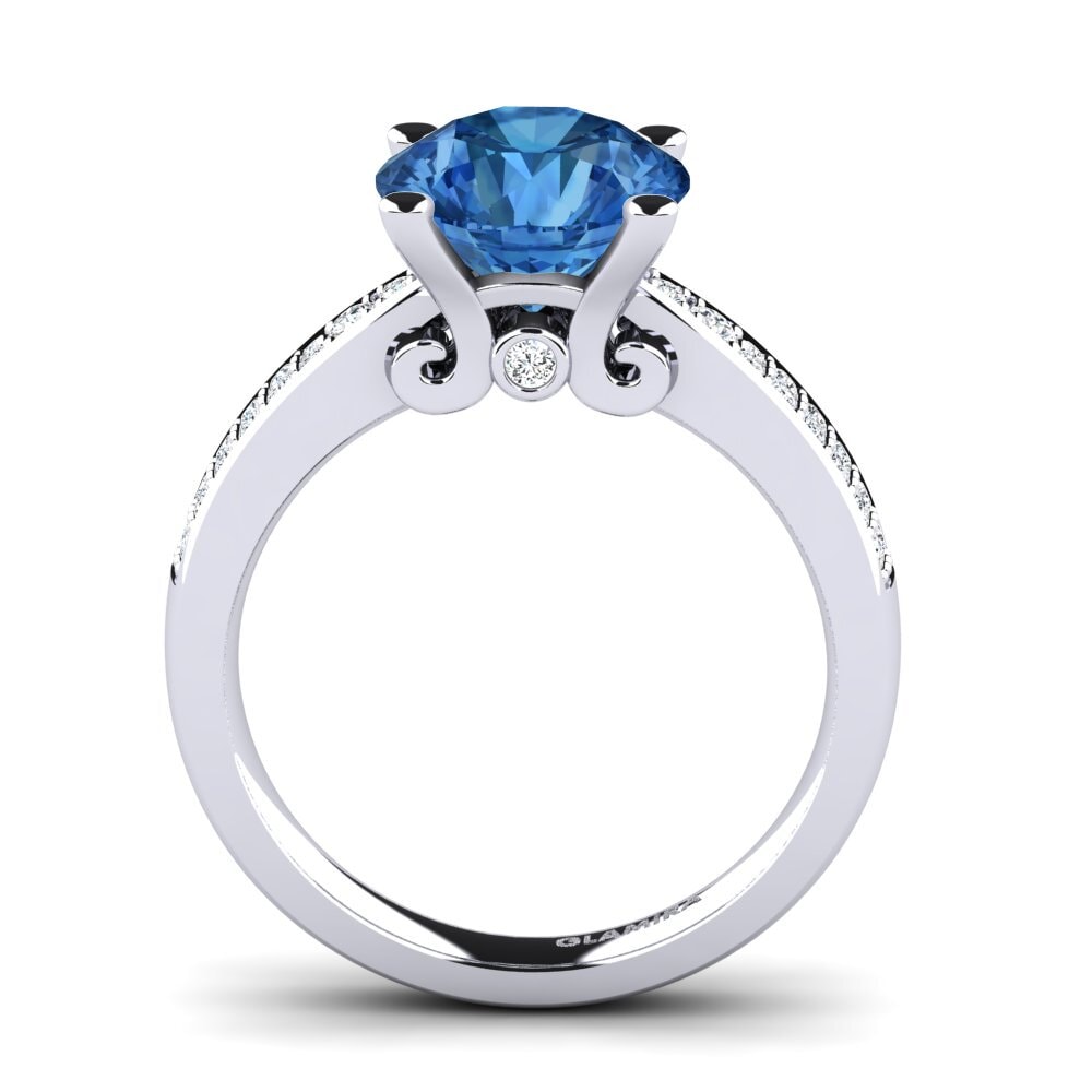 Dark Blue Zirconia Engagement Ring Donielle 3.0 crt