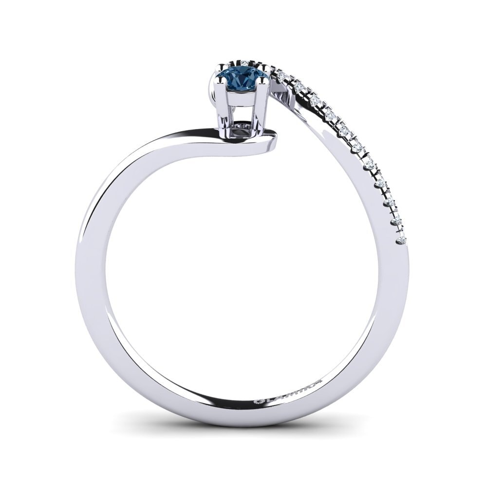 Diamante Azul Anel de Noivado Doreen